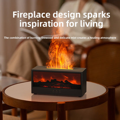 Retro Fireplace Humidifier with 3D Flame and Remote Control